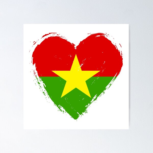 Item preview, Distressed Burkina Faso Flag Heart BF designed and sold by shitpostee.
