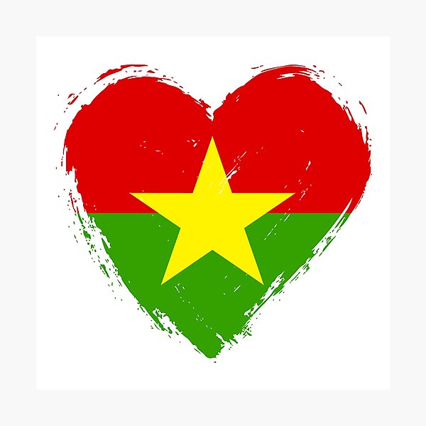 Item preview, Distressed Burkina Faso Flag Heart BF designed and sold by shitpostee.