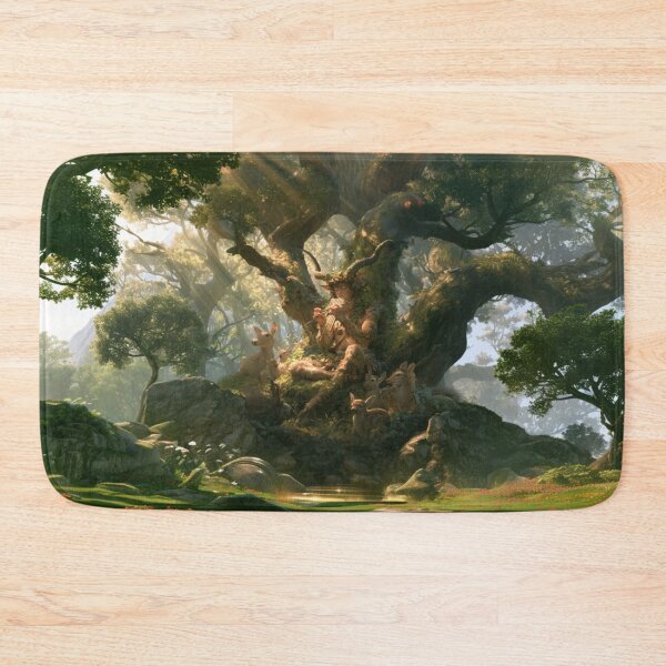Item preview, A playful Satyr playing enchanted panpipes within sunlit woodland glades while woodland animals gather around, Fantasy & Mythological Creatures designed and sold by CDC40.