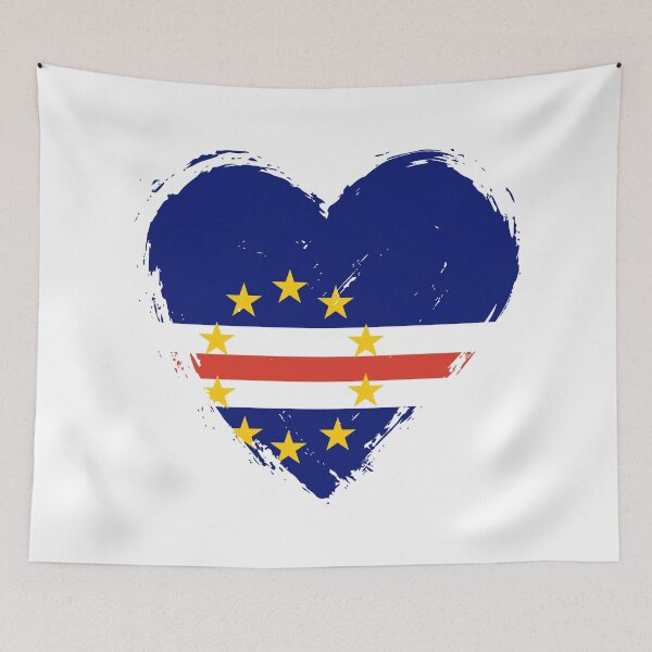 Item preview, Distressed Cabo Verde Flag Heart CV designed and sold by shitpostee.