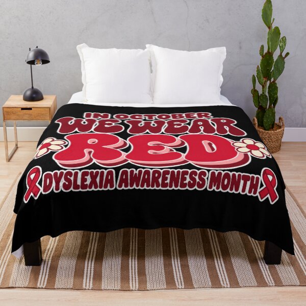 Item preview, In October We Wear Red Retro Groovy Dyslexia Awareness Month designed and sold by Ela-graphicwiz.