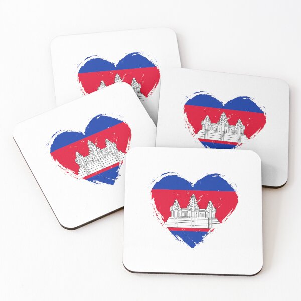 Item preview, Distressed Cambodia Flag Heart KH designed and sold by shitpostee.