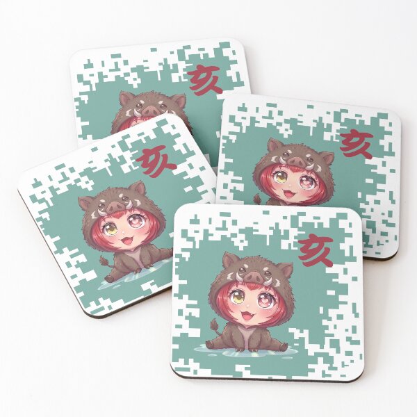 Item preview, Kawaii Japanese Zodiac boar - Year of the boar designed and sold by Neo Japonism Art.