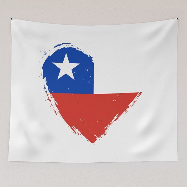 Item preview, Distressed Chile Flag Heart CL designed and sold by shitpostee.
