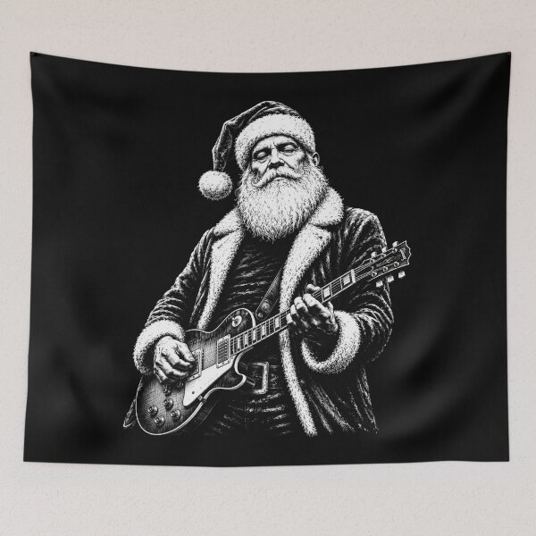 Item preview, Rockin Santa Playing Electric Guitar Christmas Graphic designed and sold by yashuna.