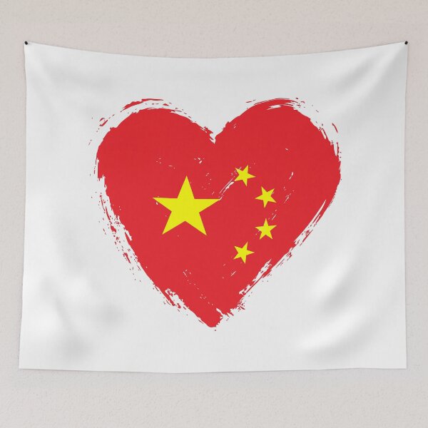 Item preview, Distressed China Flag Heart CN designed and sold by shitpostee.