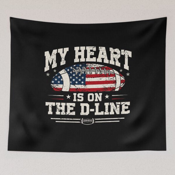 Item preview, Offensive lineman Football Us Flag My Heart Is On The D-Line designed and sold by Hns Trending.