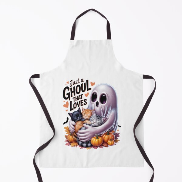 Item preview, Just A Ghoul That Loves Cats – Cute Ghost Hugging Kittens Art designed and sold by jkrphoto.