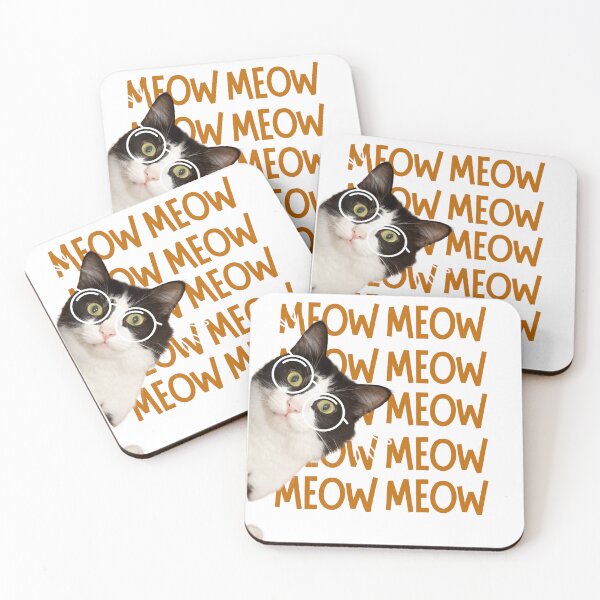 Item preview, Funny Smart Cat Wearing Glasses Meow Pattern Art    designed and sold by T-ShirtTerrace.