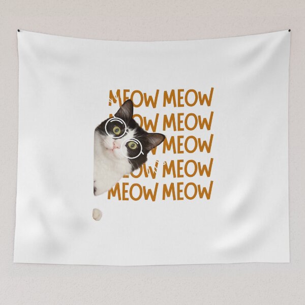 Item preview, Funny Smart Cat Wearing Glasses Meow Pattern Art    designed and sold by T-ShirtTerrace.
