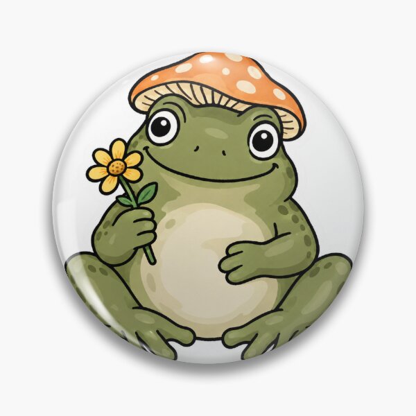 Item preview, Whimsical Frog Flower Sticker designed and sold by DariaDoodleArt.