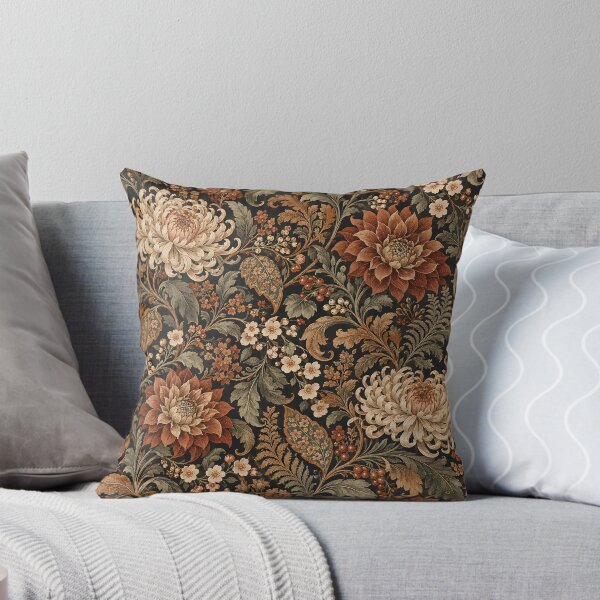 Item preview, Vintage Copper Dahlia Chrysanthemum Dark Floral Pattern designed and sold by Apex Designs.