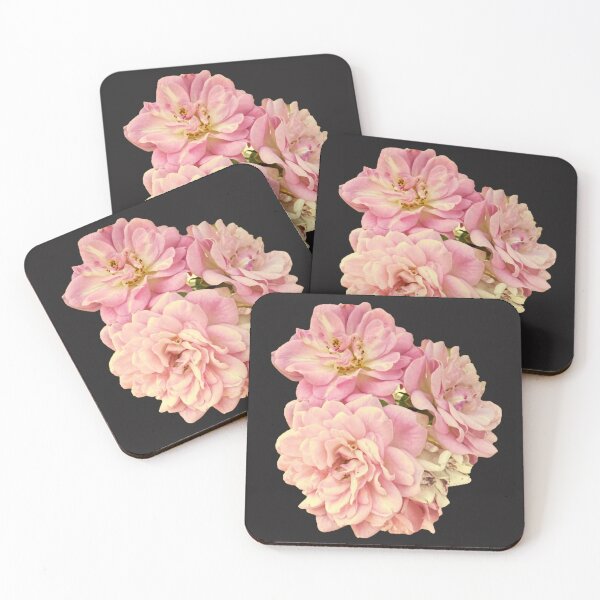 Item preview, Vintage Pink Rose Bouquet - Soft Warm Garden Blossom Cluster designed and sold by BalkanBloomArt.