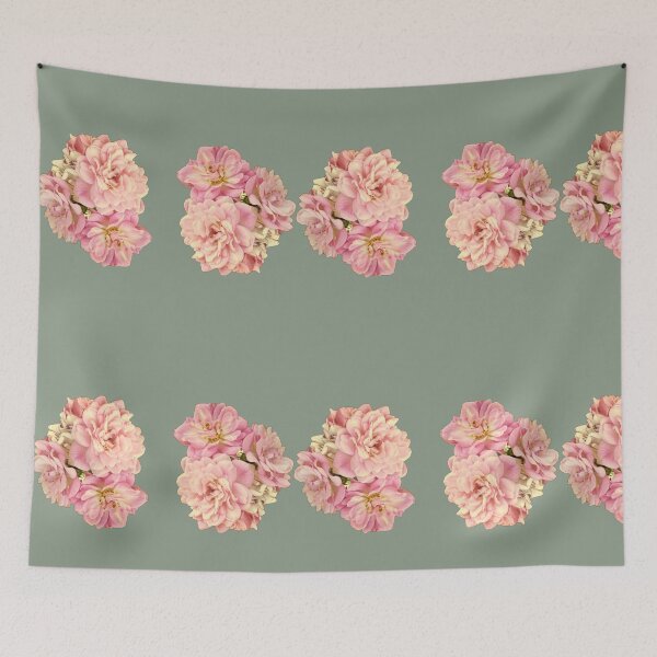 Item preview, Vintage Pink Rose Bouquet - Soft Warm Garden Blossom Cluster designed and sold by BalkanBloomArt.