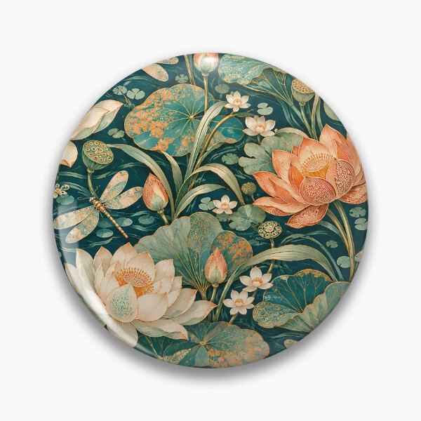 Item preview, Teal Lotus and Dragonfly Pattern designed and sold by Apex Designs.