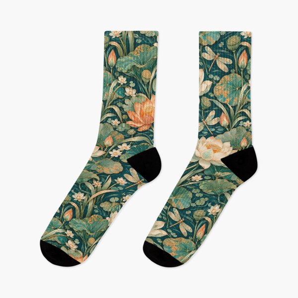 Item preview, Teal Lotus and Dragonfly Pattern designed and sold by Apex Designs.