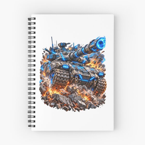 Item preview, Futuristic Cyberpunk Battle Tank with Glowing Blue Energy Armor designed and sold by WOHAMMAD.