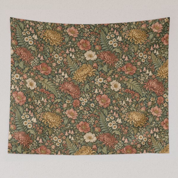 Item preview, Chrysanthemum and Wildflower Tapestry Style Pattern designed and sold by Apex Designs.