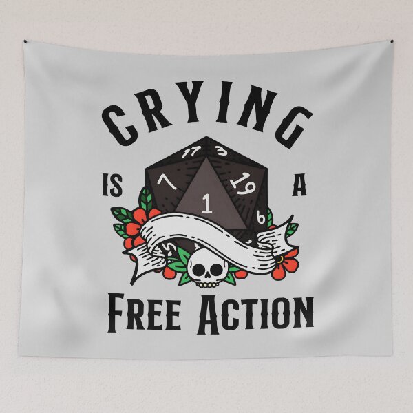 Item preview, Crying Is A Free Action Natural One D20 Dice. designed and sold by CelsoKirkham.