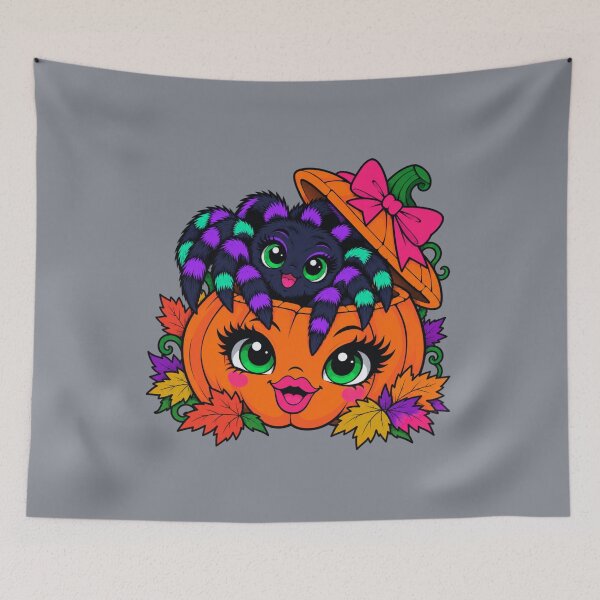 Item preview, Cute Halloween Pumpkin and Spider designed and sold by Aimetoi.
