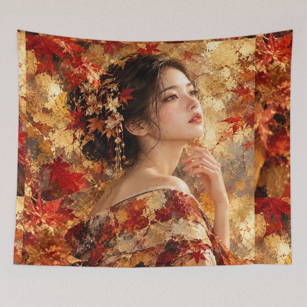 Item preview, Splendor – Japanese Kintsugi Autumn Portrait designed and sold by KINTSUGI-LUMI.