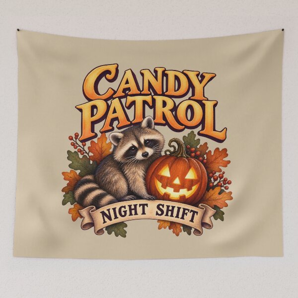 Item preview, Halloween Candy Patrol Raccoon designed and sold by VioVibe.
