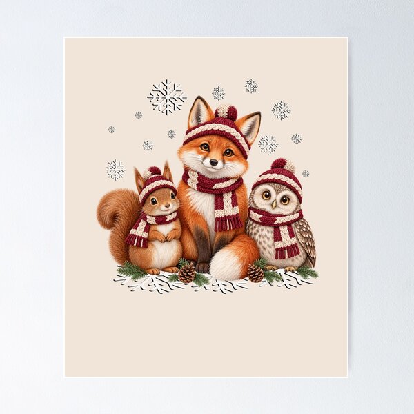 Item preview, Cozy Woodland Winter Animals Holiday Fox designed and sold by Cute & Sassy Custom Gifting Boutiques.