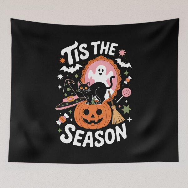 Item preview, Tis The Season Halloween Cat Pumpkin Retro Design designed and sold by SoyLamderma.