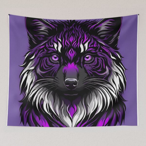 Item preview, Mystic Violet-Eyed Wolf Graphic Portrait Art designed and sold by CASASIS_MERCH.