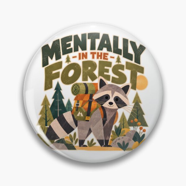 Item preview, Mentally in the Forest – Retro Raccoon Adventure designed and sold by Azagthoth.