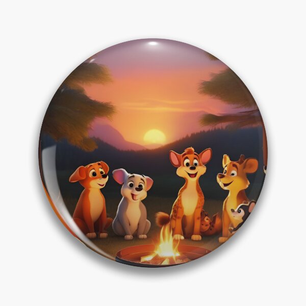 Item preview, Animated Animal Friends Around Sunset Campfire Teepee designed and sold by CASASIS_MERCH.