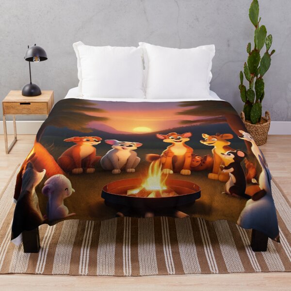 Item preview, Animated Animal Friends Around Sunset Campfire Teepee designed and sold by CASASIS_MERCH.