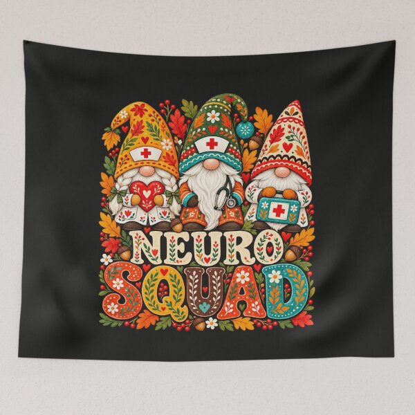 Item preview, Nurse Gnomes Whimsical Folk Art Neuro Squad Autumn Team designed and sold by AmiGraph.