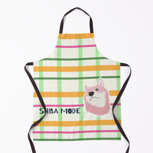 Item preview, Orange plaid with Pink Shiba Inu designed and sold by ShibaCruise-On.