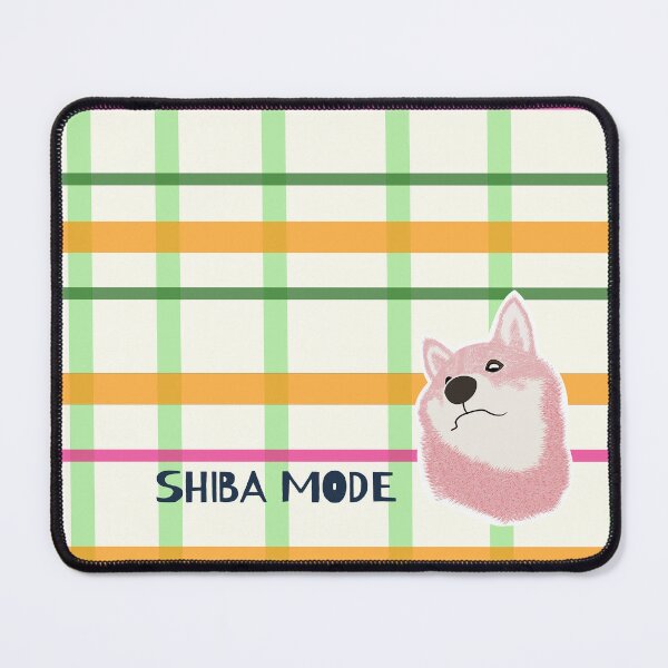 Item preview, Orange plaid with Pink Shiba Inu designed and sold by ShibaCruise-On.