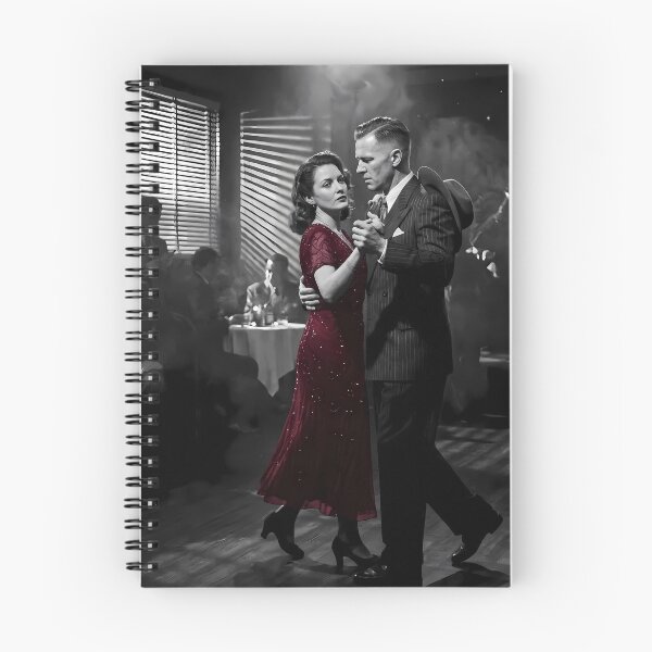 Item preview, Vintage Noir Tango Couple Dancing in Red Dress Print designed and sold by TeeBee1234.