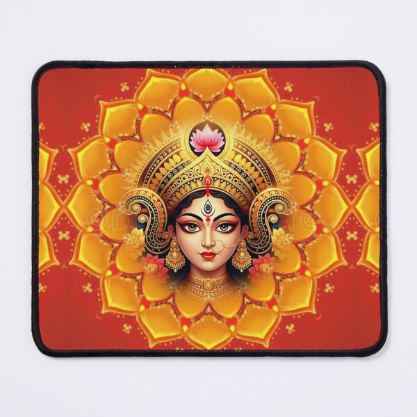 Item preview, Most powerful divin art with golden background Maa Durga designed and sold by VeenaArtStudio.