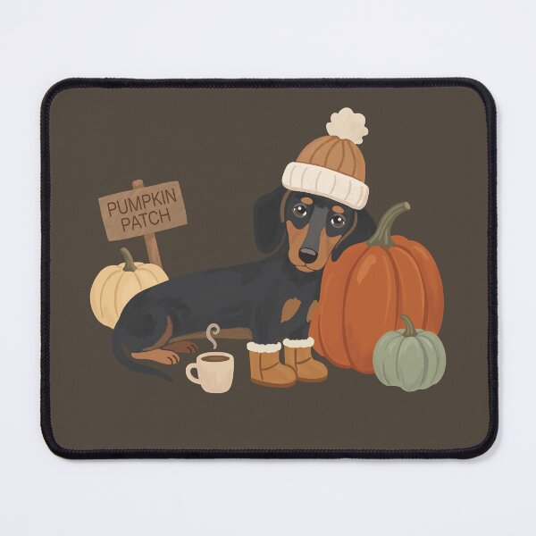 Item preview, Cozy Dachshund Pumpkin Patch Days and Coffee Breaks designed and sold by FreshVibe Prints.