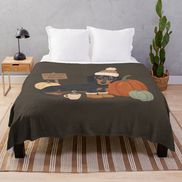 Item preview, Cozy Dachshund Pumpkin Patch Days and Coffee Breaks designed and sold by FreshVibe Prints.