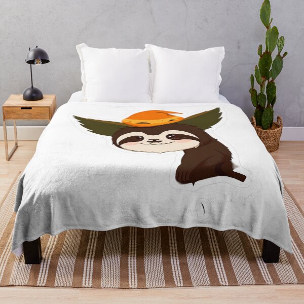 Item preview, Cute Sloth Wearing Pumpkin Hat on Branch designed and sold by For-Cat Studio.