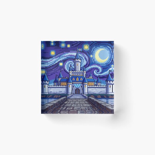 Item preview, Hyrule Castle Legend of Zelda 8-Bit Starry Night designed and sold by Bad-Decisions-Designs.