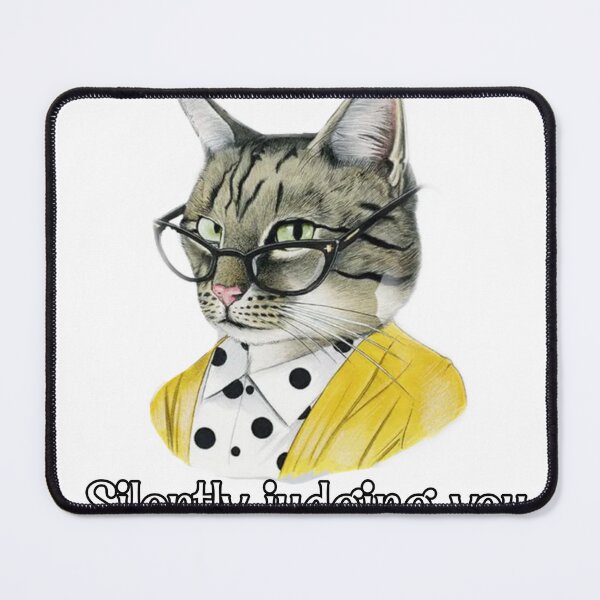 Item preview, Silently judging you - Sarcastic tabby cat with glasses designed and sold by i-am-who-i-am85.
