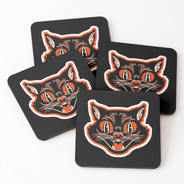 Item preview, Retro Spooky Black Cat Halloween Face Art designed and sold by SoyLamderma.