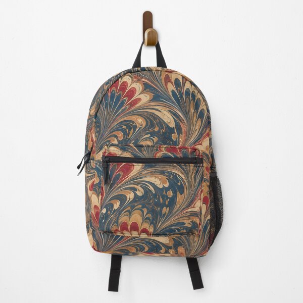 Item preview, Navy Red Gold Peacock Marbled Pattern designed and sold by Apex Designs.