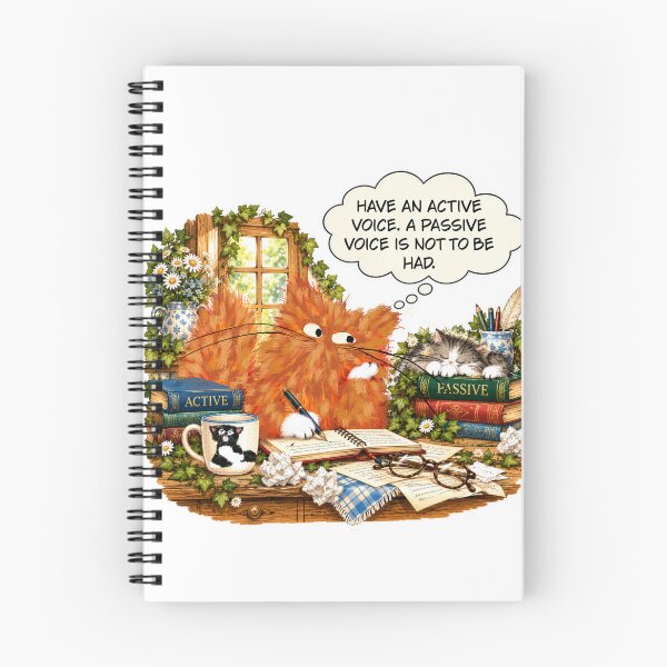 Item preview, Active Voice vs Passive Voice – Grammar Cat designed and sold by TrueWoven Studio.