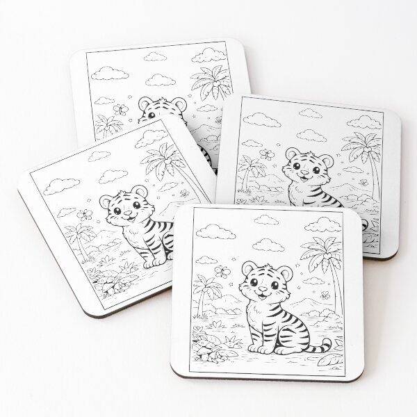Item preview, Coloring book style print. Tiger designed and sold by MS Production.