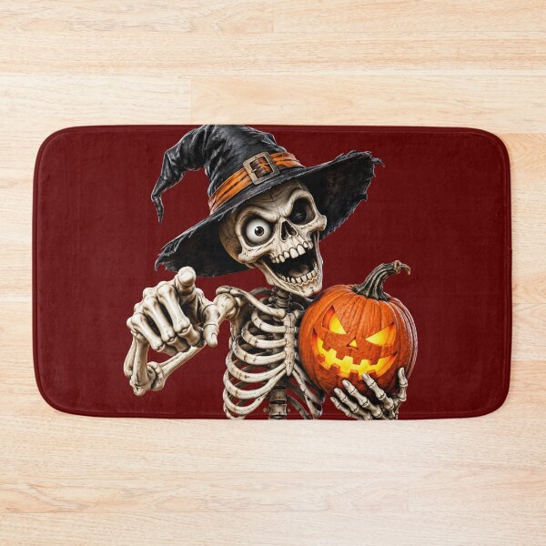 Item preview, Funny Halloween Skeleton Witch with Pumpkin – Spooky Gothic Art designed and sold by 21degrees-club.