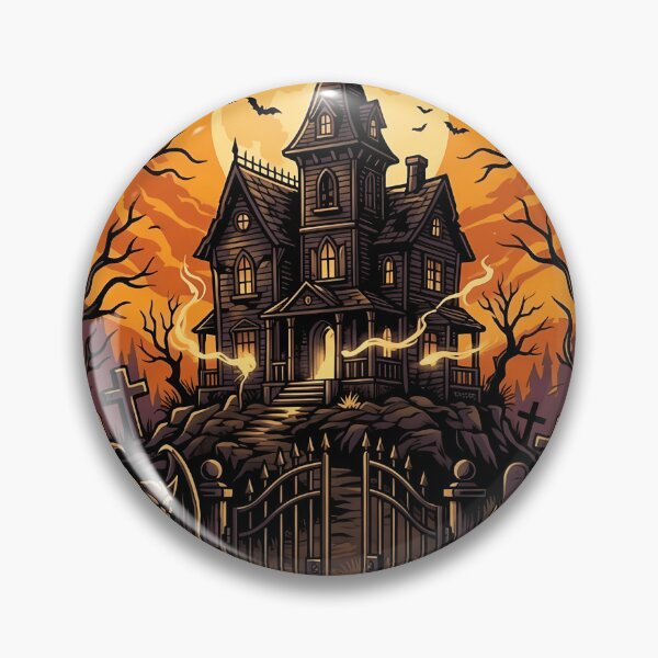 Item preview, Haunted Mansion Gargoyle Cemetery Full Moon Halloween Art designed and sold by ArtLabCreations.