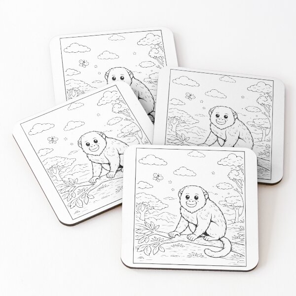 Item preview, Coloring book style print. Uakari designed and sold by MS Production.
