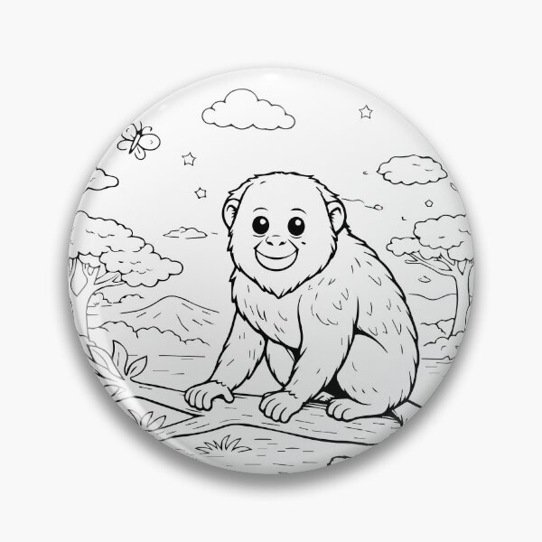 Item preview, Coloring book style print. Uakari designed and sold by MS Production.